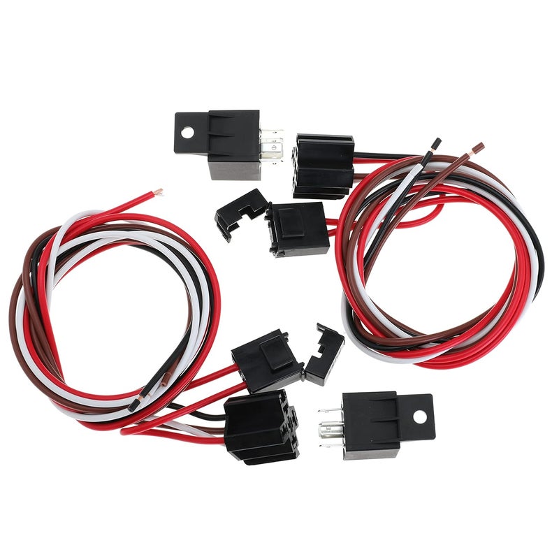 Ducpuve Dual Electric Fan Wiring Kit Dual Fan Relay Kit with Thermostat Radiator Fan Temperature Sensor Switch 185 On 175 Off, Electric Cooling Fan Thermostat Kit 4 Pin, 40 AMP Waterproof Relay Kit - Image 4